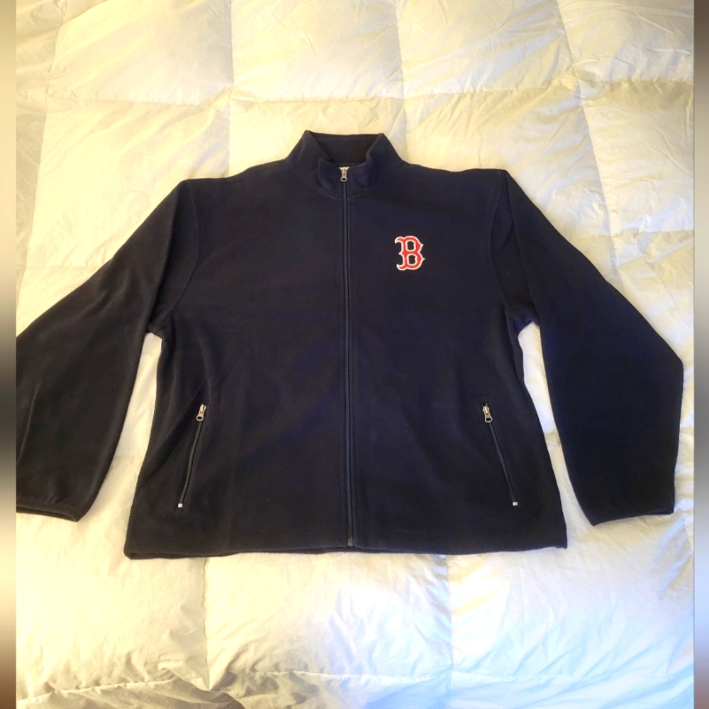 Men's MLB Red Sox Navy Blue Fleece Zip Up Jacket, Size XL, never worn